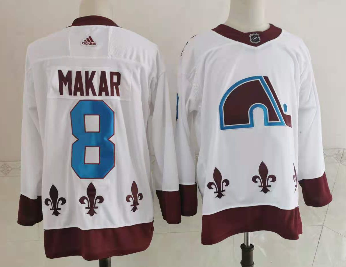 Men Colorado Avalanche 8 Makar White Authentic Stitched 2020 Adidias NHL Jersey